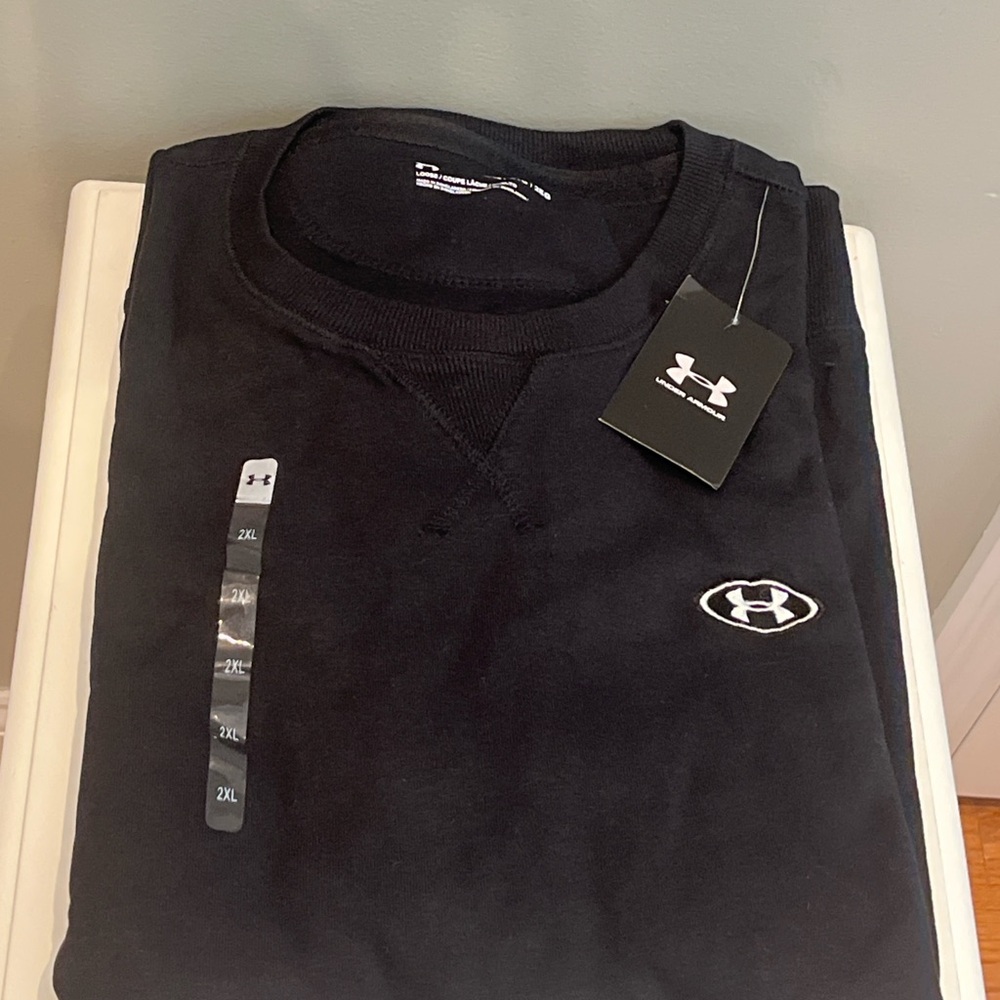 Under Armour Originators Crew Sweatshirt Men’s 2XL NWT Black - Picture 2 of 3